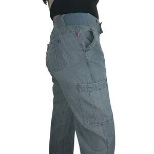 Woman Within NWOT Double Button Front Comfort Waist Cargo Jean Sz 12 Wide Womens